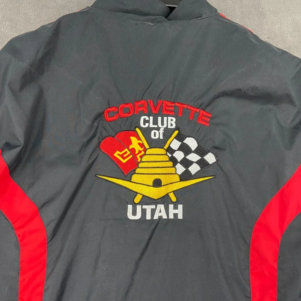Sport Tek Corvette Club‎ Of Utah Jacket Mens XL Black Logo Brandon Full Zip